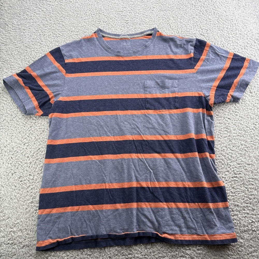 Patagonia Squeaky Clean Pocket Tee Mens Large Blue Striped Organic Cotton Shirt